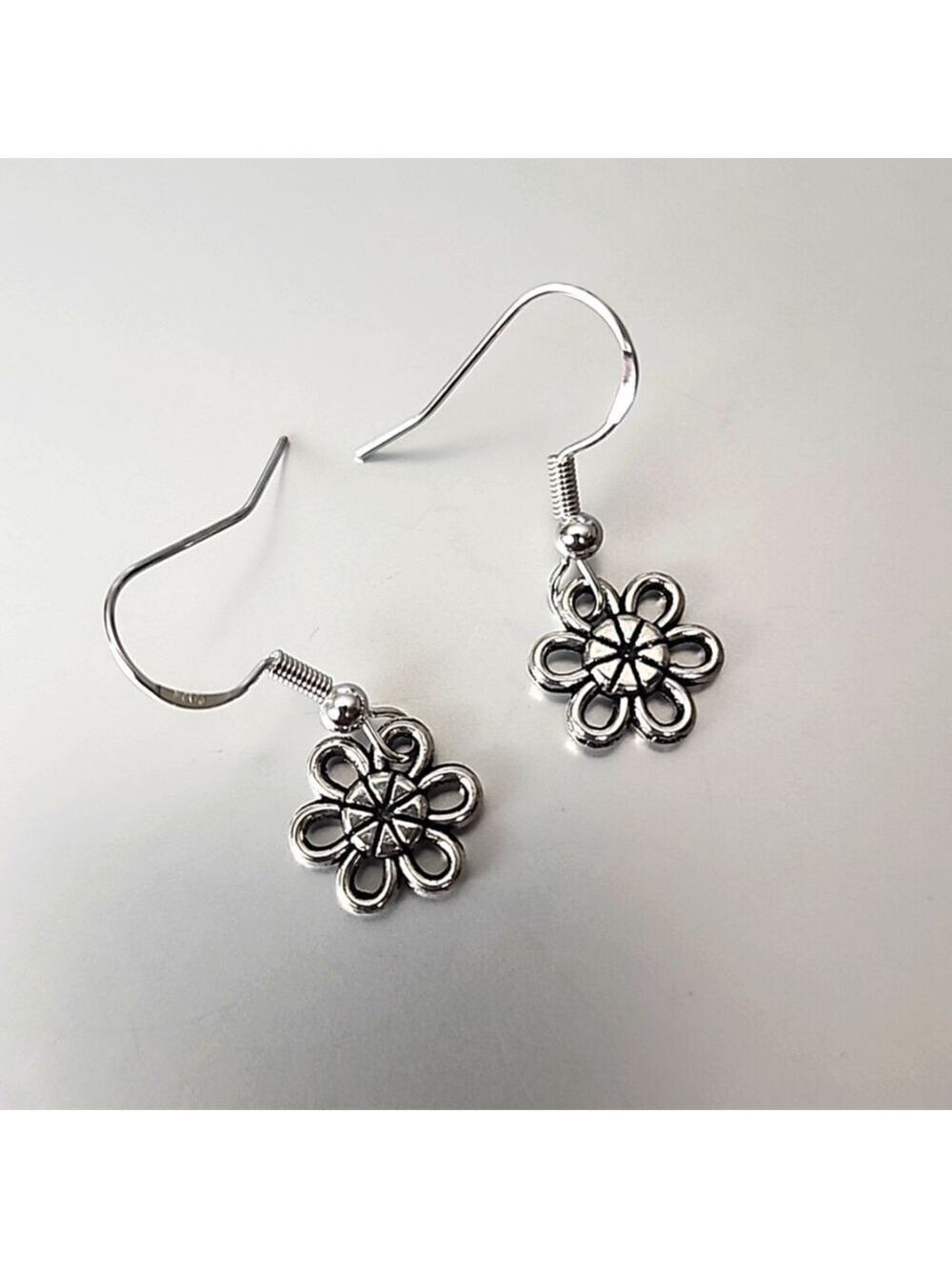 Wildflower HIPPIE Earrings Simulated Gemstones Silver tones